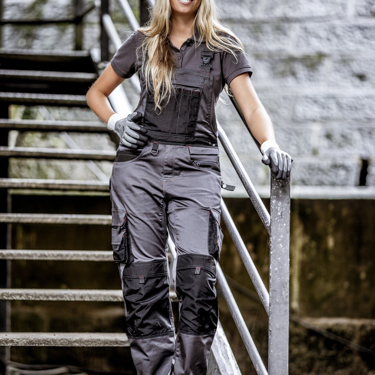 NITRAS MOTION TEX PRO FX, dungarees, gray / black