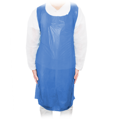 MaiMed-Apron Light PE, apron made of PE 75x120cm blue, 100 pieces/pack, blocked, smooth surface | Pack (100 pieces)