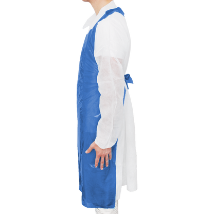 MaiMed-Apron Light PE, apron made of PE 75x120cm blue, 100 pieces/pack, blocked, smooth surface | Pack (100 pieces)