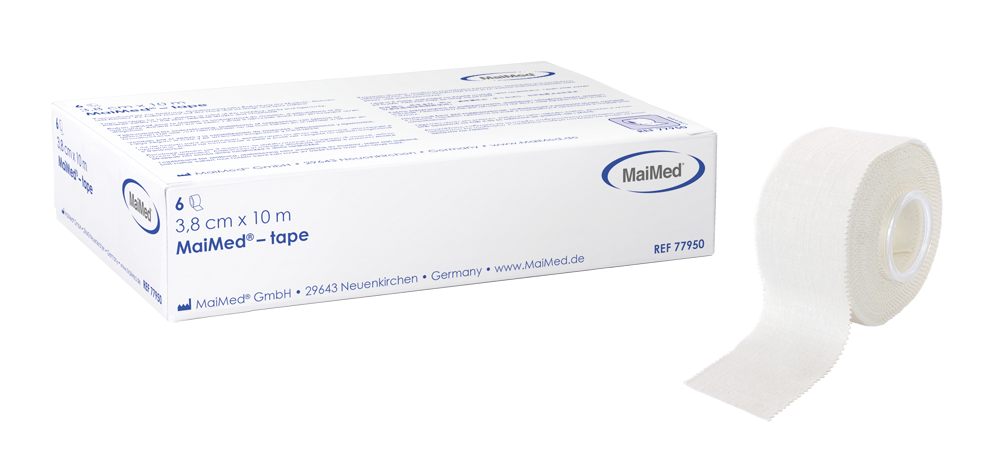 MaiMed-tape 3.8cm x 10m adhesive plaster made of 100% cotton, 6 pieces/box | Box (6 pieces)