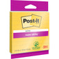 A pack of Post-it® Super Sticky Notes in large format, lined, yellow, 101 x 101 mm, 45 sheets/block, 1 block/pack from 3M Deutschland GmbH; with extra strong adhesive power and 100% PEFC certified (SGSCH-PEFC-COC-110078).