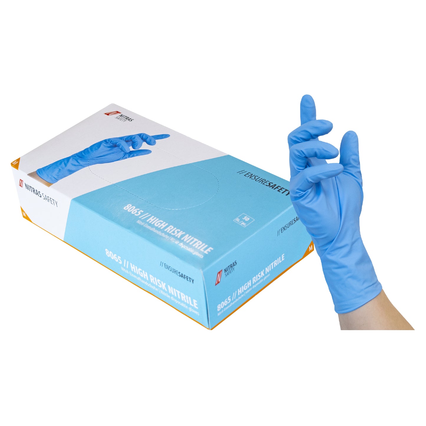 NITRAS HIGH RISK NITRILE, nitrile disposable gloves, blue