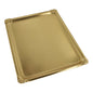 The Starpak 5 serving platters (34 x 45.5 cm), rectangular, gold-colored made of cardboard with PET coating and decorative corners, are depicted against a neutral white background. Pack of 5 pieces.