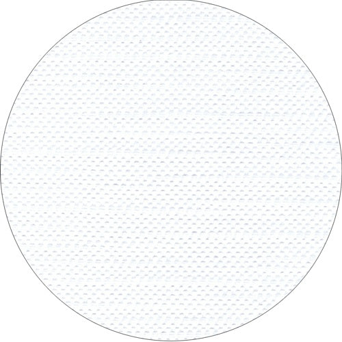 A close-up of a white round disc with a subtle texture, resembling the high-quality tissue of the PAPSTAR tablecloth, tissue "ROYAL Collection" from PAPSTAR GmbH, against a plain white background.