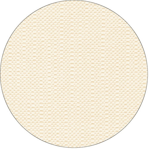 The PAPSTAR tablecloth from the ROYAL Collection by PAPSTAR GmbH is a round, beige tissue tablecloth with a textured, waffle-like pattern on a white background and thin, faintly outlined edges.