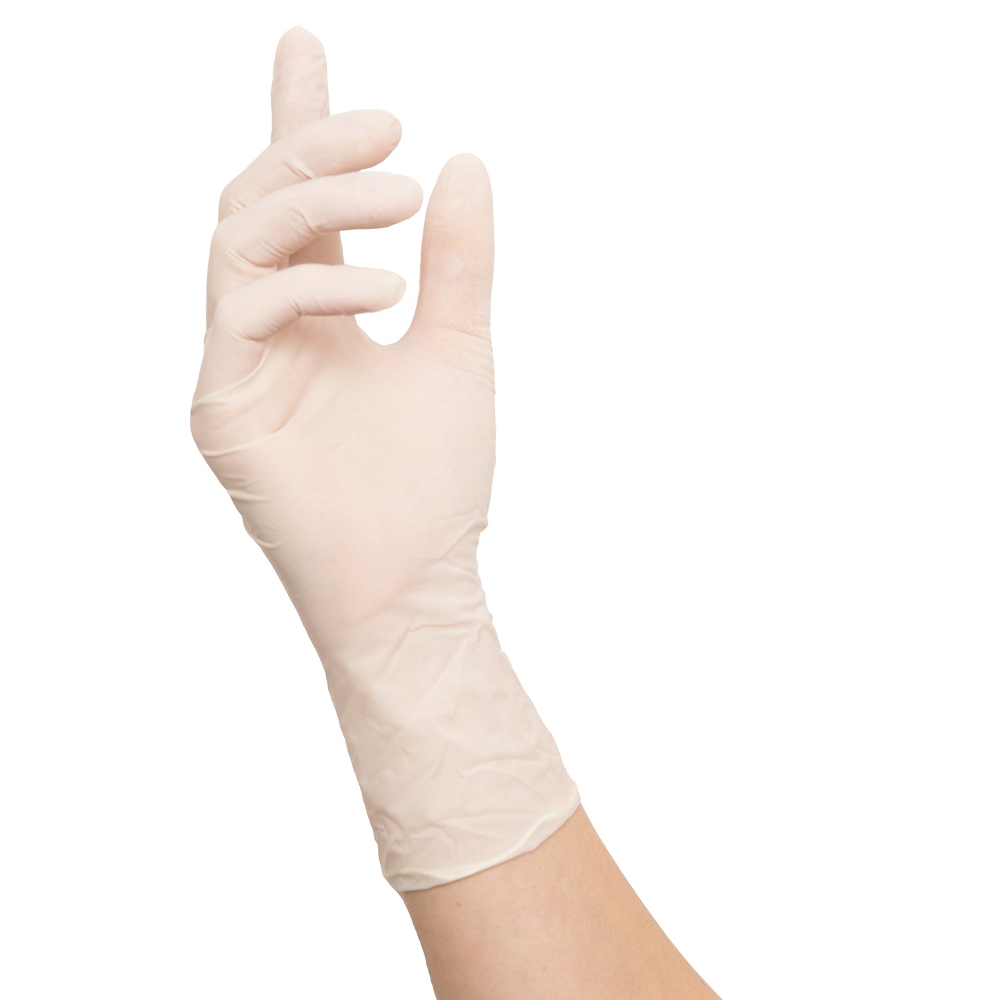 NITRAS IDEAL CARE, latex disposable gloves, white