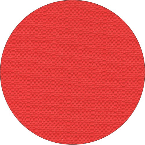 A red, round object with a knobbed structure - reminiscent of the bright tablecloth "ROYAL Collection" from PAPSTAR GmbH - viewed from above.