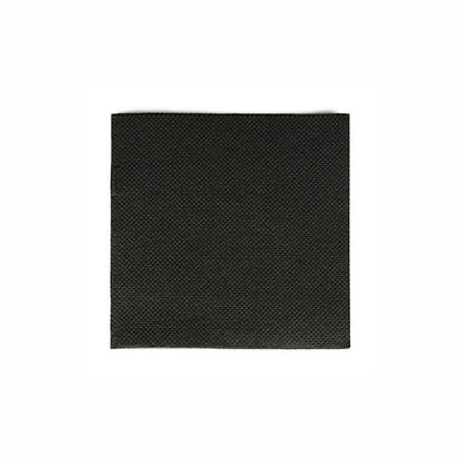 A square black, 2-ply micro-embossed PAPSTAR 125 "PUNTO" napkin (20x20 cm) from PAPSTAR GmbH is centered on a simple white background – ideal for elegant table decoration.