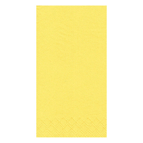 The PAPSTAR 250 napkins, 3-ply 1/8 fold by PAPSTAR GmbH are yellow, rectangular, 33 x 33 cm napkins with a smooth surface and subtle diamond pattern - ideal for any hospitality setting.