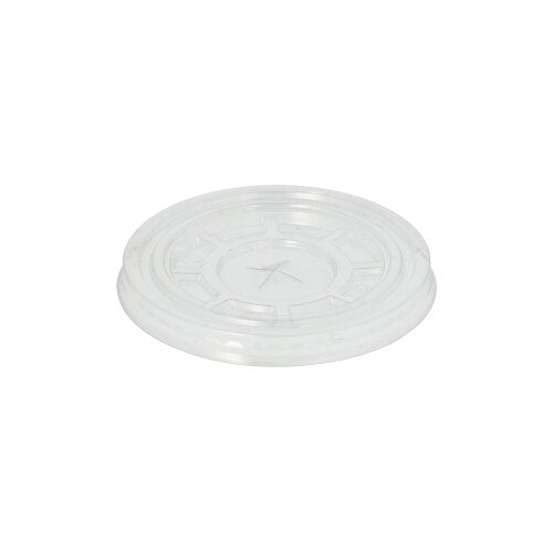 The round crystal-clear PET lid "Hurricane" by Starpak with 50 lids from Starpak is shown against a white background and features a clear, round design with a flat center and raised edges – ideal for hurricane packaging needs.