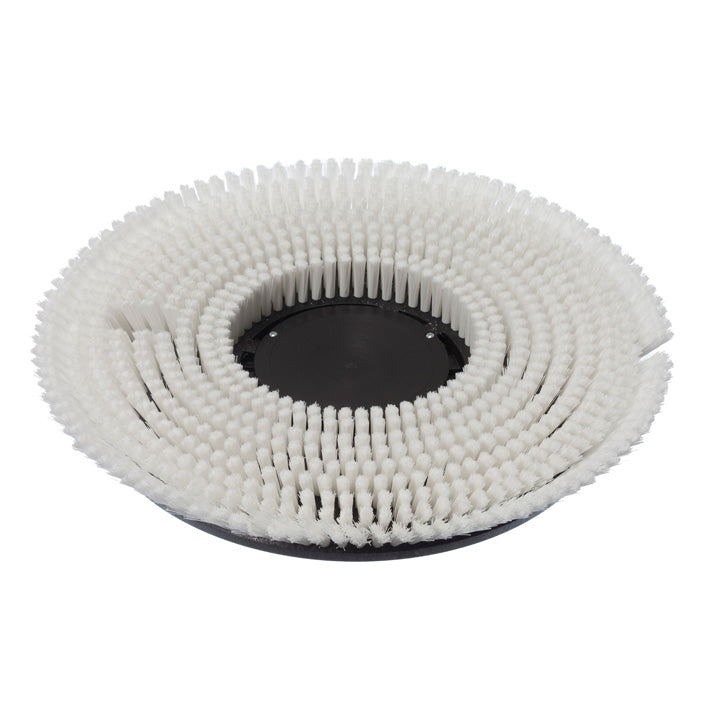 The Diversey wet shampoo brush (Ø 43 cm) features dense, concentric bristles on a black base, ideal for carpet cleaning with TASKI ergodisc 165, 200, or duo. Delivered as a single piece per package.