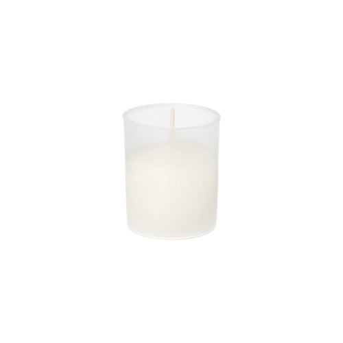 The transparent Starpak 4 party lights Ø 5 cm · 6.5 cm candles (4 pieces) are delivered in clear cylindrical holders with visible wicks – ideal from Starpak for special occasions, presented against a plain white background.