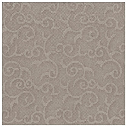 The square napkin from the "ROYAL Collection" by PAPSTAR GmbH (20 napkins, 1/4-fold, 40x40 cm) features an elegant, raised vine pattern in light taupe, ideal for sophisticated table decoration.
