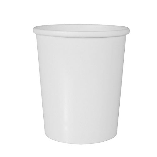 The Starpak 50 soup cup, cardboard "To Go" round white by Starpak is an environmentally friendly white soup cup with a slightly flared rim, ideal for takeaway, depicted against a white background.