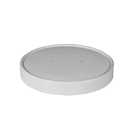 The Starpak 50 lid for soup cups, cardboard "To Go" round white – simple, round, and white with two small holes in the middle – is pictured against a white background.