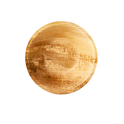 The PAPSTAR 25 bowls, palm leaf "pure" round from PAPSTAR GmbH show visible grain, smooth surface, and are photographed against a white background - perfect for sustainable events and eco-friendly disposable solutions.