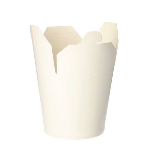 The Starpak 50 Snack Boxes "To Go" square - 750 ml are simple white paper containers for take-away with partially open flaps, ideal for to-go orders and snacks. Brand: Starpak.