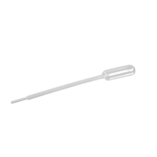 The Starpak 100 Pipettes, PE transparent from Starpak are clear disposable pipettes made of plastic with a bulb and a narrow tube, ideal for precise dosing of liquids, shown isolated on a white background.
