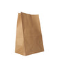 A PAPSTAR 250 block bottom bag made of brown kraft paper from PAPSTAR GmbH stands upright with slightly inclined sides and an open edge on a white background - an environmentally friendly choice for everyday life.