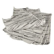 A stack of PAPSTAR 5 wrapping papers "Newsprint" from PAPSTAR GmbH (3cm x 2cm) with the inscription "NEWS" and "JOBS" lies on a white background reminiscent of traditional wrapping papers.