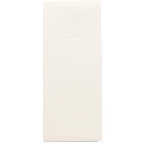 The Starpak 480 cutlery bags are rectangular, cream-colored Airlaid envelopes (40 x 33 cm) with a flap and cutlery fold, ideal for the hygienic presentation of cutlery. Brand: Starpak. Depicted on a plain white background.