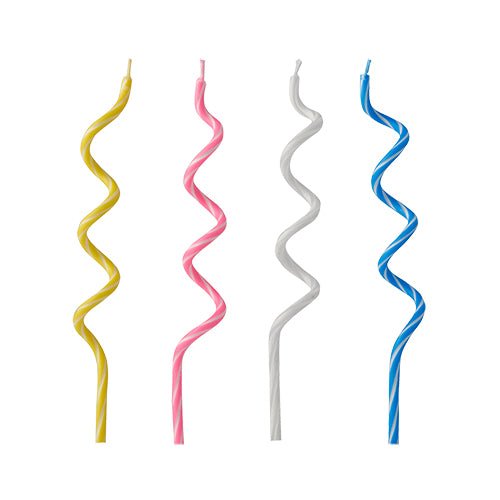 The PAPSTAR birthday candles "Spiral", assorted colors (12.5 cm, 12 pieces, PAPSTAR GmbH), are perfect as colorful decorations and birthday candles for any celebration.