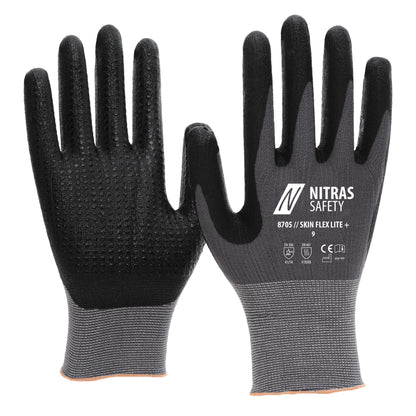 NITRAS SKIN FLEX LITE+, assembly gloves, gray / black