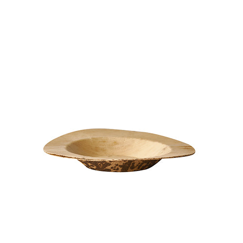 The PAPSTAR finger food plate round, bamboo "pure" (Ø 9 cm, 1.3 cm) from PAPSTAR GmbH is a light brown, round disposable plate made of bamboo - perfect sustainable disposable tableware for environmentally friendly events (50 pieces/shrink-wrapped).