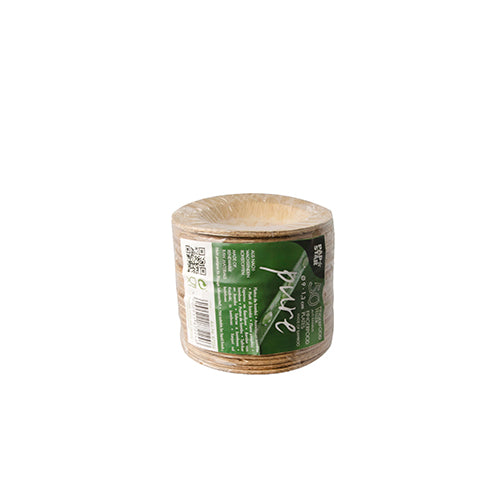 A roll of pure jute twine in clear plastic with a green label, depicted on white - perfect for eco-friendly projects or in combination with PAPSTAR finger food plate round, bamboo "pure", Ø 9 cm, 1.3 cm (50 pieces) from PAPSTAR GmbH.