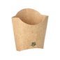 The PAPSTAR French fries scoop (11x11.5 cm) in brown, made from sustainable cardboard with "100% Fair" in green on the front, is perfect for fast-food restaurants. Pack of 80 pieces from PAPSTAR GmbH.