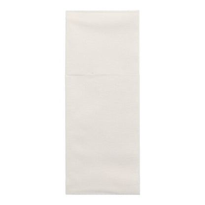 The Starpak 100 cutlery pouches, airlaid 40 cm x 48 cm with cutlery fold, are neatly folded and presented against a plain white background - ideal for elegant table decoration.