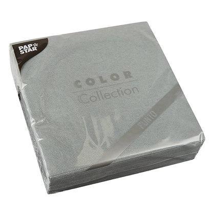 A sealed pack of 30 napkins from PAPSTAR GmbH, 2-ply "PUNTO" 1/4 fold (38x38cm) in transparent plastic packaging, ideal for table decoration.