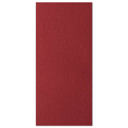 A rectangular, red textured fabric sample from the 50 napkins "ROYAL Collection" 1/8-fold 40 x 40 cm from PAPSTAR GmbH is presented against a white background, ideal for elegant napkins or stylish table decoration.