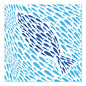 Small blue fish form a larger fish in various shades of blue on a white background. This motif adorns the 20 napkins, 33 cm x 33 cm, 3-ply, Design Set 6 from PAPSTAR GmbH and brings charm to the set table.