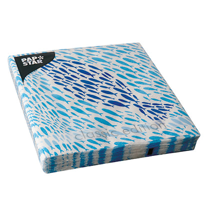 A square pack of PAPSTAR 20 napkins, 33x33 cm, 3-ply, Design Set 6 from PAPSTAR GmbH - ideal for stylishly decorating the set table.