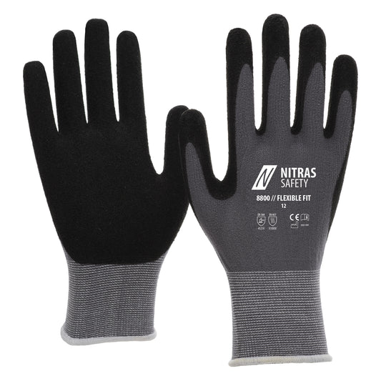 NITRAS FLEXIBLE FIT, assembly gloves, gray / black