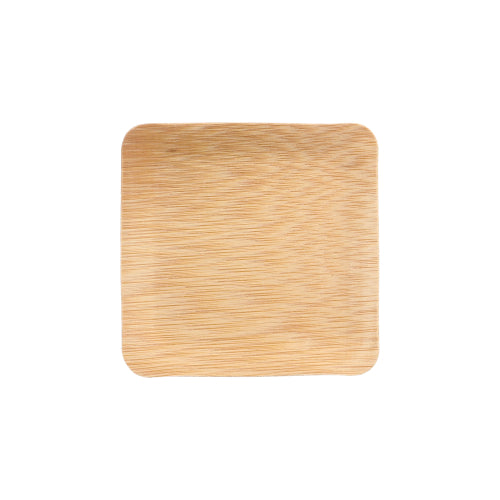 The PAPSTAR finger food plates bamboo "pure" square 8.5 cm (10 pieces) from PAPSTAR GmbH are environmentally friendly, square disposable plates made from bamboo - biodegradable and ideal for sustainably served snacks.