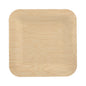 The PAPSTAR 10 plate, bamboo "pure" square from PAPSTAR GmbH is a square, lightweight plate with rounded corners. Shown from above on a white background, this eco-friendly and biodegradable plate is a sustainable choice for any table decoration.