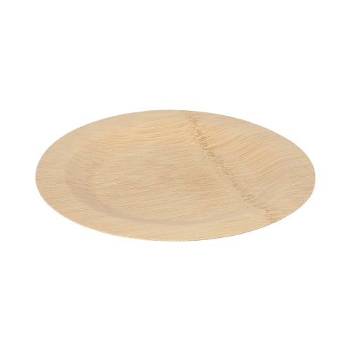 The PAPSTAR 10 plates, bamboo "pure" round from PAPSTAR GmbH is a round, light disposable plate with a smooth surface – ideal for those who value sustainable and biodegradable tableware.