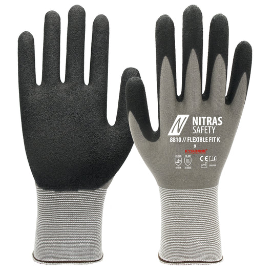 NITRAS FLEXIBLE FIT K, assembly gloves, gray / black