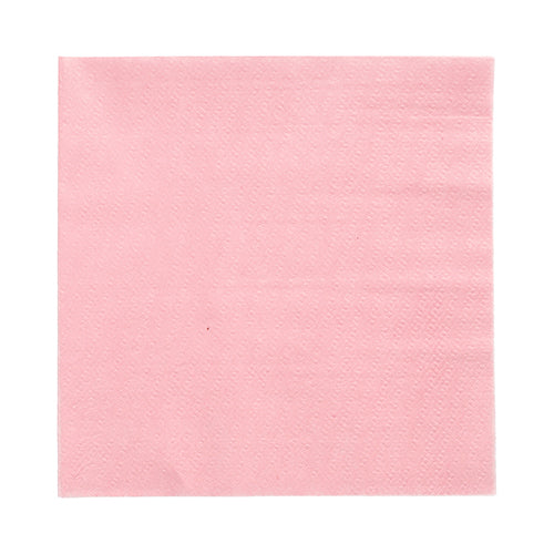 Depicted is a light pink PAPSTAR 100 napkin (33 x 33 cm, 1-ply, 1/4-fold, environmentally friendly, FSC-certified) from PAPSTAR GmbH on a white background.