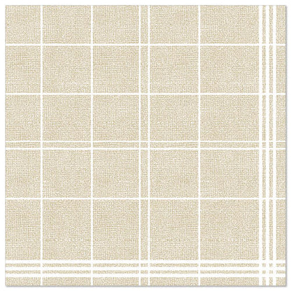 The PAPSTAR 50 napkins "ROYAL Collection" 1/4-fold 40 x 40 cm sand by PAPSTAR GmbH are high-quality beige napkins with a textured surface and subtle checkered pattern, ideal for those seeking high-quality napkins.