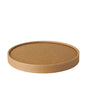 The PAPSTAR lid for salad bowls, round 15 cm, brown, "pure" (50 pieces) from PAPSTAR GmbH is a round, eco-friendly cardboard lid - ideal as a paper lid for salad or for covering salad bowls. Pictured on a white background.