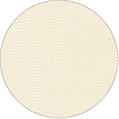 A flat, round, cream-colored object with a textured, nubby surface resembles the PAPSTAR tablecloth "ROYAL Collection" champagne (25 m x 1.18 m) from PAPSTAR GmbH. The background is solid white.