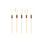 Forty PAPSTAR finger food picks 10 cm "Loop" cocktail picks from PAPSTAR GmbH, ideal for snacks and finger food, feature a unique loop design with dark brown wrapped sections arranged upright against a plain white background.
