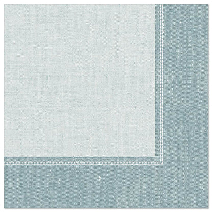 A close-up of a PAPSTAR 50 napkins "ROYAL Collection" 1/4 fold 40 x 40 cm blue from PAPSTAR GmbH, showing a deep blue color with a darker edge and visible seams, depicted on a plain white background.