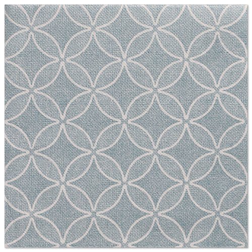 A square tile with a light blue background and overlapping white circles, inspired by PAPSTAR 50 napkins "ROYAL Collection" 1/4 fold 40 x 40 cm blue from PAPSTAR GmbH.