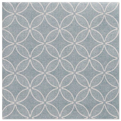 A square tile with a light blue background and overlapping white circles, inspired by PAPSTAR 50 napkins "ROYAL Collection" 1/4 fold 40 x 40 cm blue from PAPSTAR GmbH.