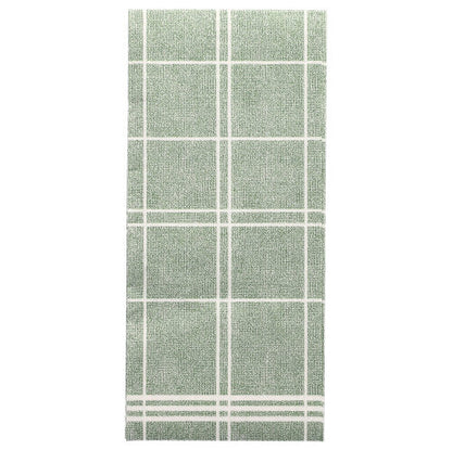 The PAPSTAR Kitchen Craft napkins "ROYAL Collection" (50-pack, 48 x 33 cm) impress with their green rectangular design with white grid and two parallel lines – ideal for a stylish table decoration. Brand: PAPSTAR GmbH.