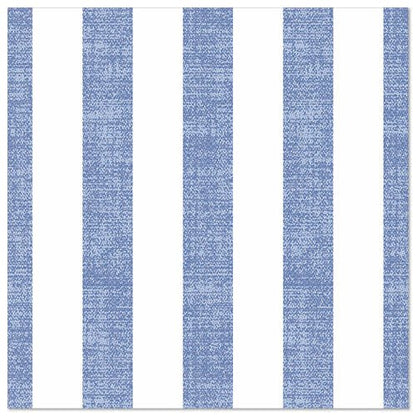 The PAPSTAR GmbH "ROYAL Collection" 50 napkins (40 x 40 cm, blue) have a square pattern with alternating textured blue and solid white longitudinal stripes, adding a stylish accent to your set table.
